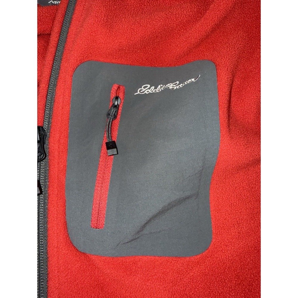 Eddie Bauer Asent Mens Full Zip Fleece Jacket Red Black Trim XL‎ Performance - Picture 7 of 8